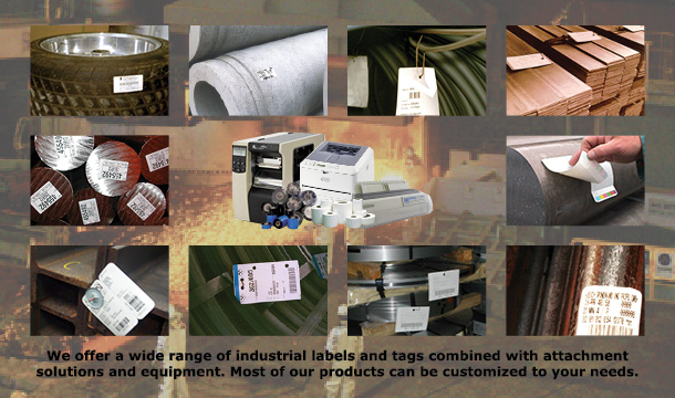 We sell the full range of industrial labels and tags as well as solutions to clips or welding guns.